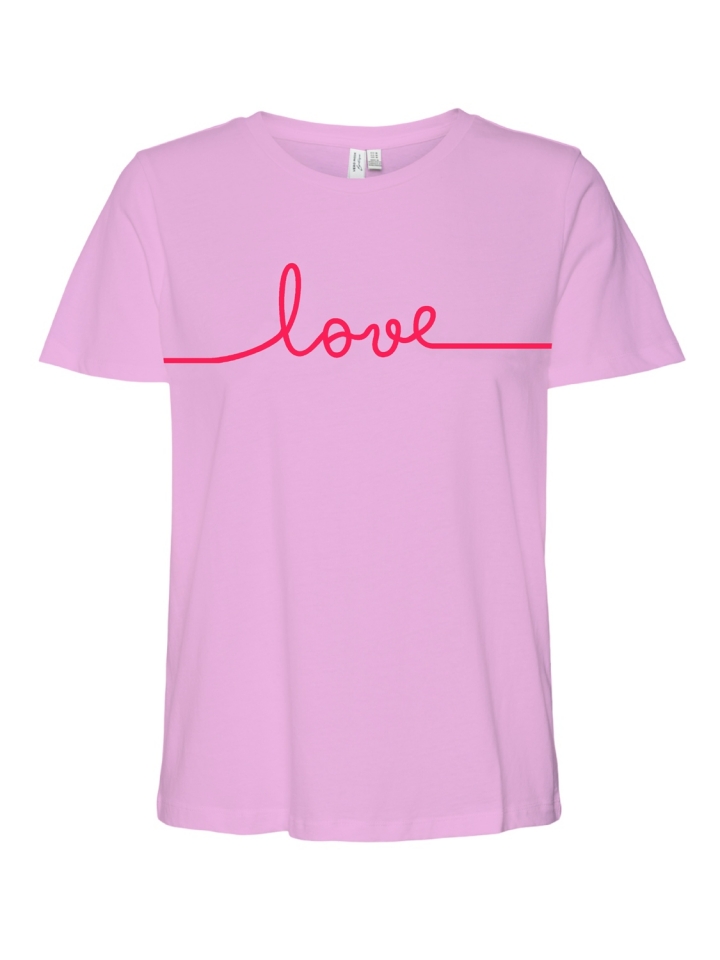 VMKAMI S/S O-NECK T-SHIRT JRS BTQ R Pastel Lavender/LOVE in TONADO 