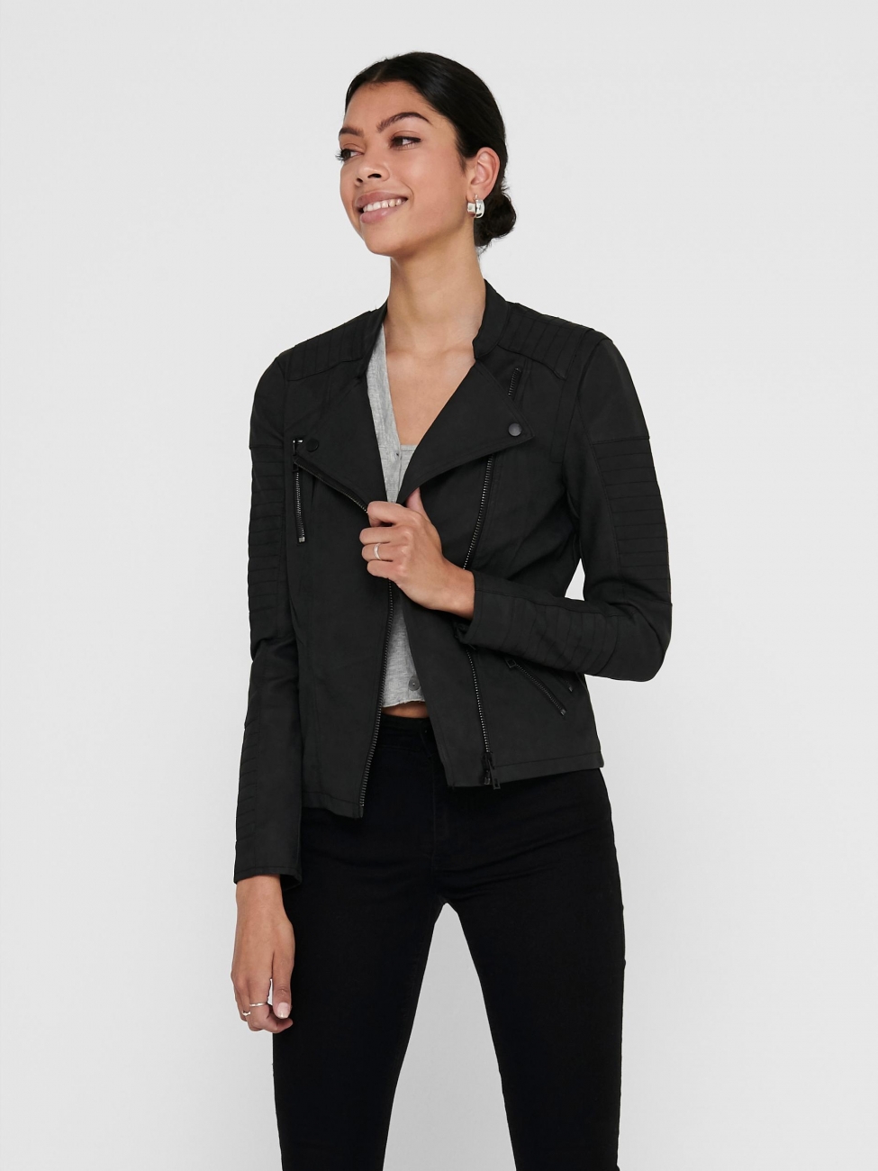 Only onlava faux leather biker otw noos top
